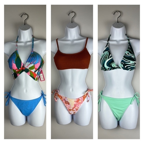 NEW 3 Xhilaration Bikinis Size M 4/6 Two Piece Bathing Suits Swim Summer Beach - Picture 1 of 16